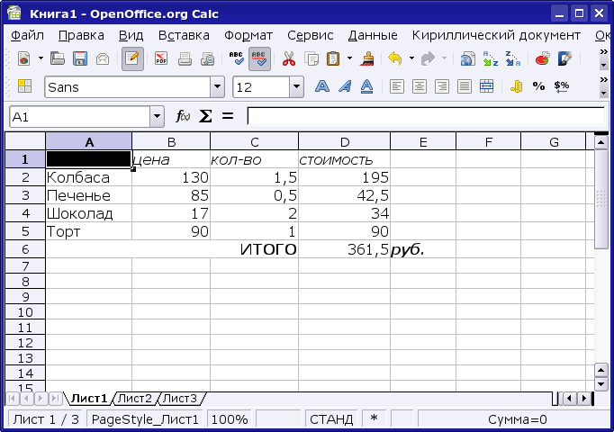 OpenOffice.org Calc
